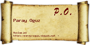 Paray Oguz névjegykártya